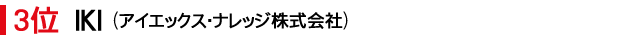 3位　アイエックスナレッジ株式会社